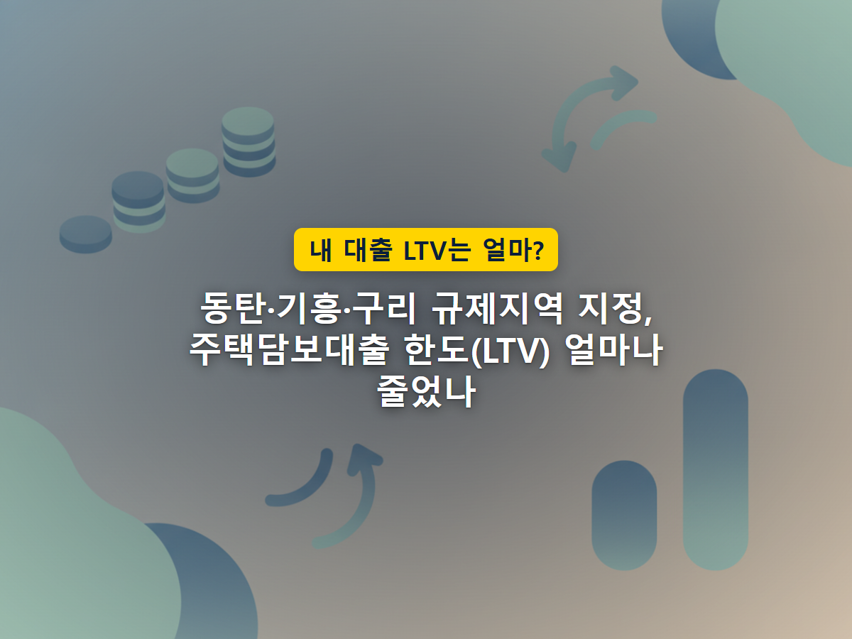 규제지역 지정으로 대출 가능액이 눈에 띄게 줄어드는 구조를 표현한 이미지