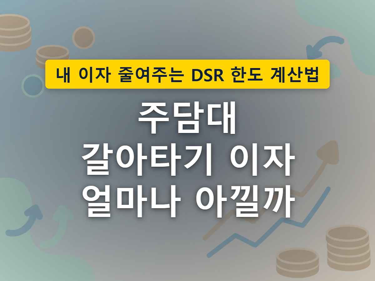 온라인 대환대출로 은행을 옮기면 이자 부담이 가벼워지는 과정을 표현한 이미지