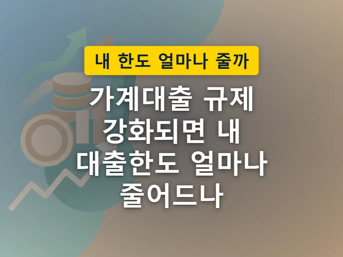 가계대출 규제가 강화될수록 은행에서 받을 수 있는 대출 금액이 단계적으로 줄어드는 상황을 표현한 이미지