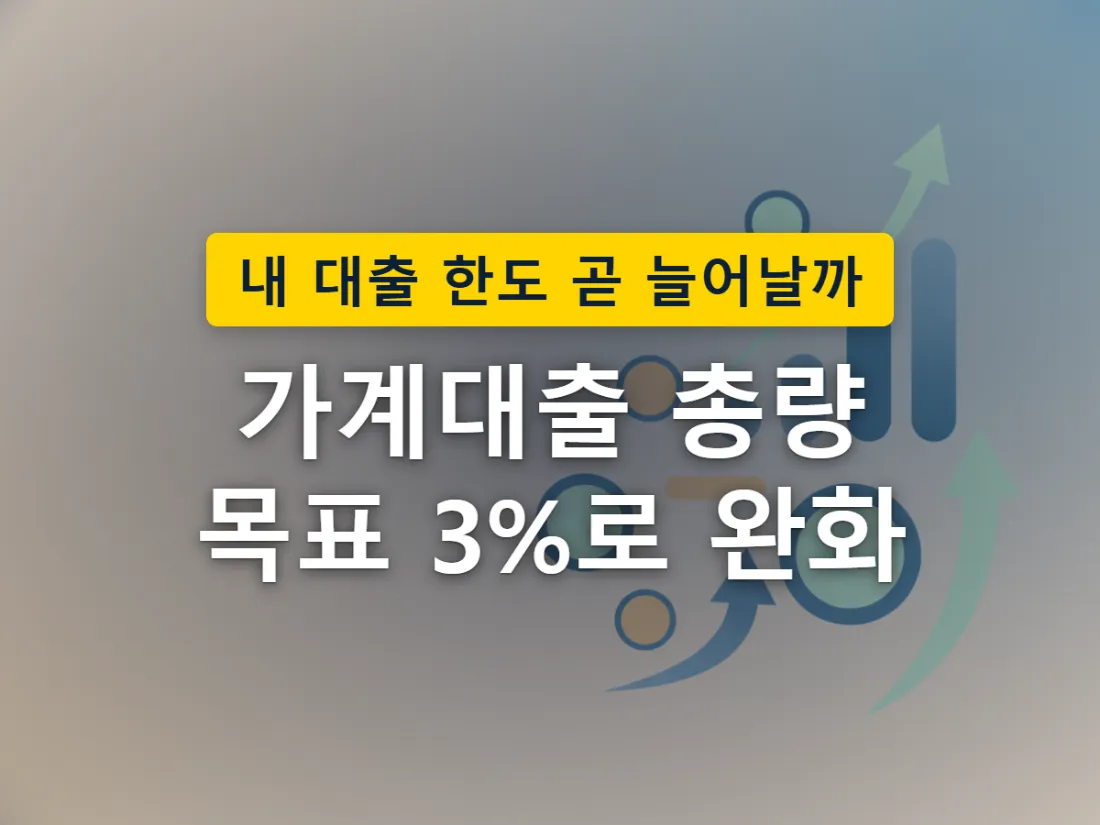 가계대출 총량 완화로 대출 창구가 조금씩 넓어지는 상황을 표현한 이미지