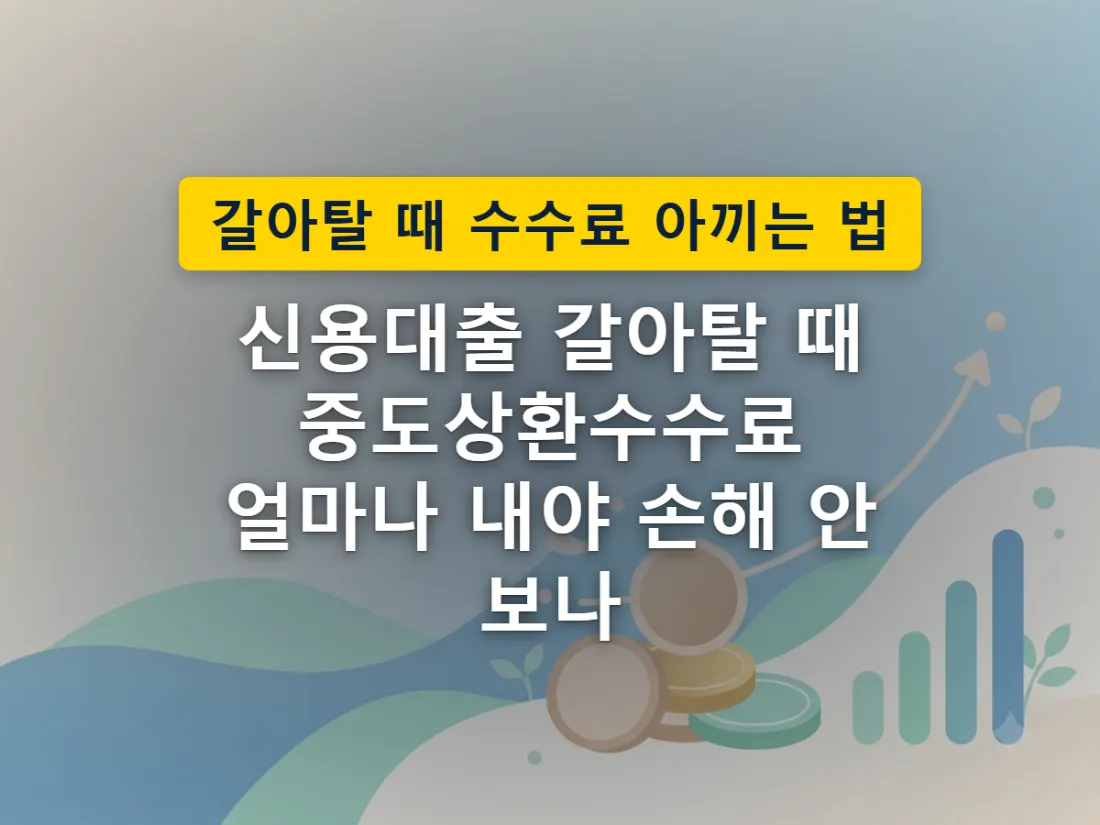 대출을 한 은행에서 다른 은행으로 옮길 때 중간에 걸리는 수수료를 표현한 모습